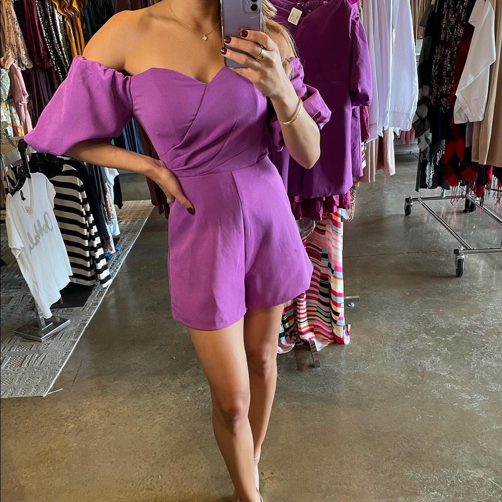 Worn once! Off the shoulder romper